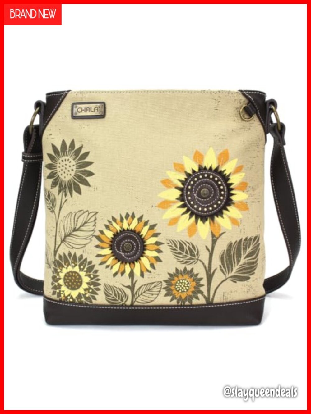 Canvas Crossbody Bag with Adjustable Strap and Pockets - Women's Purse